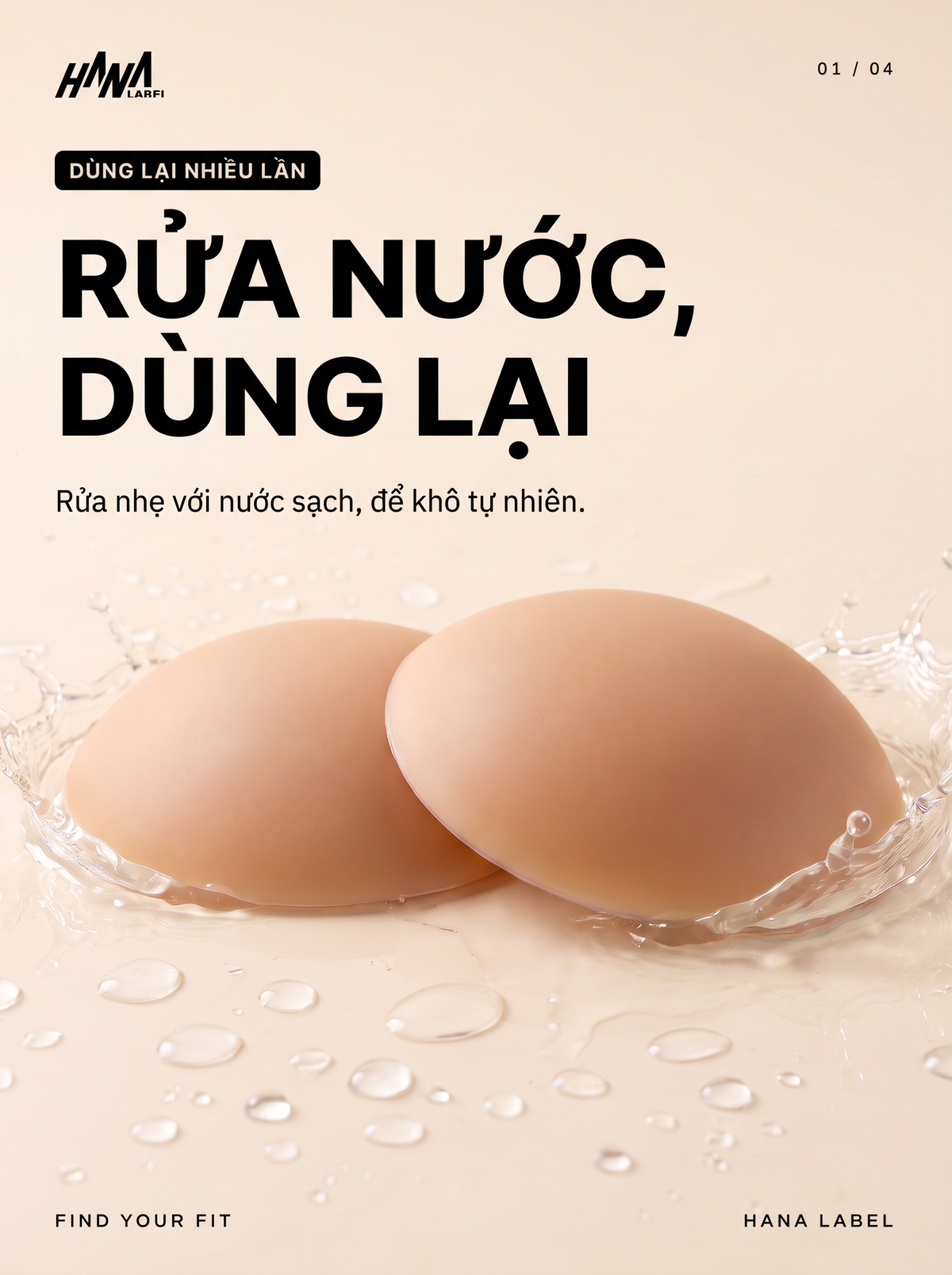 Miếng dán nhũ hoa silicone Hana Label