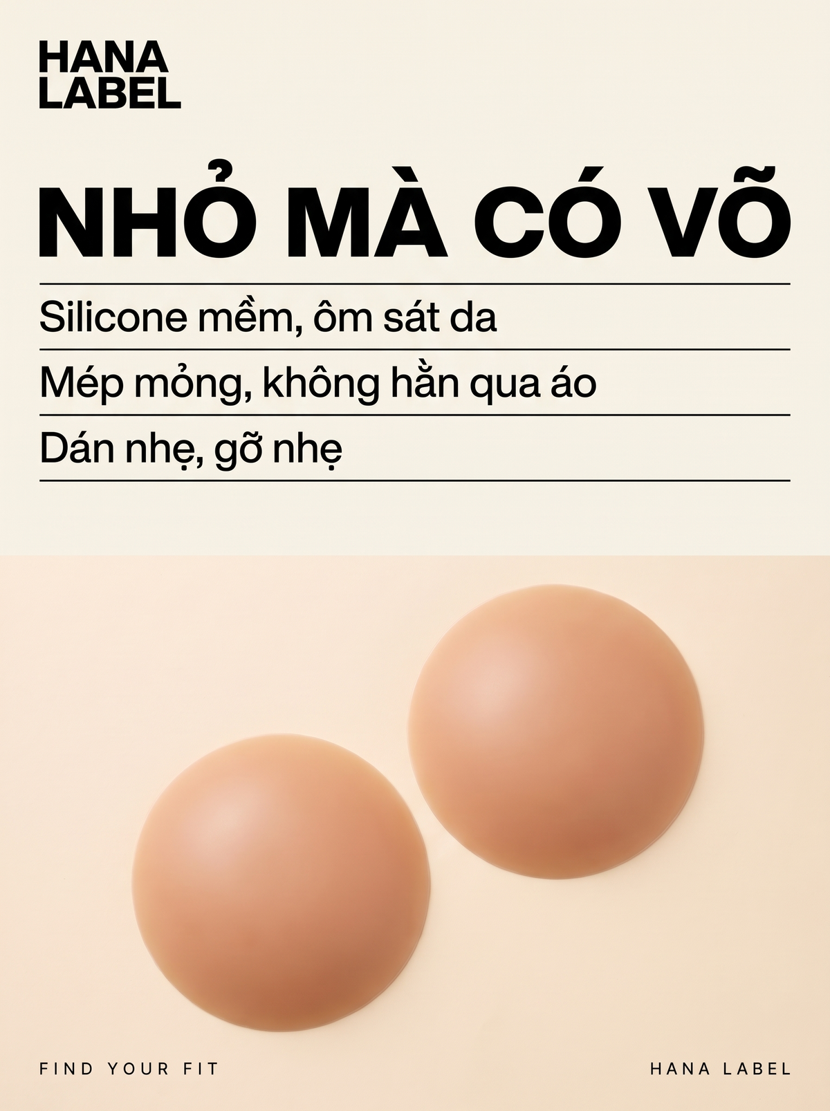 Miếng dán nhũ hoa silicone Hana Label